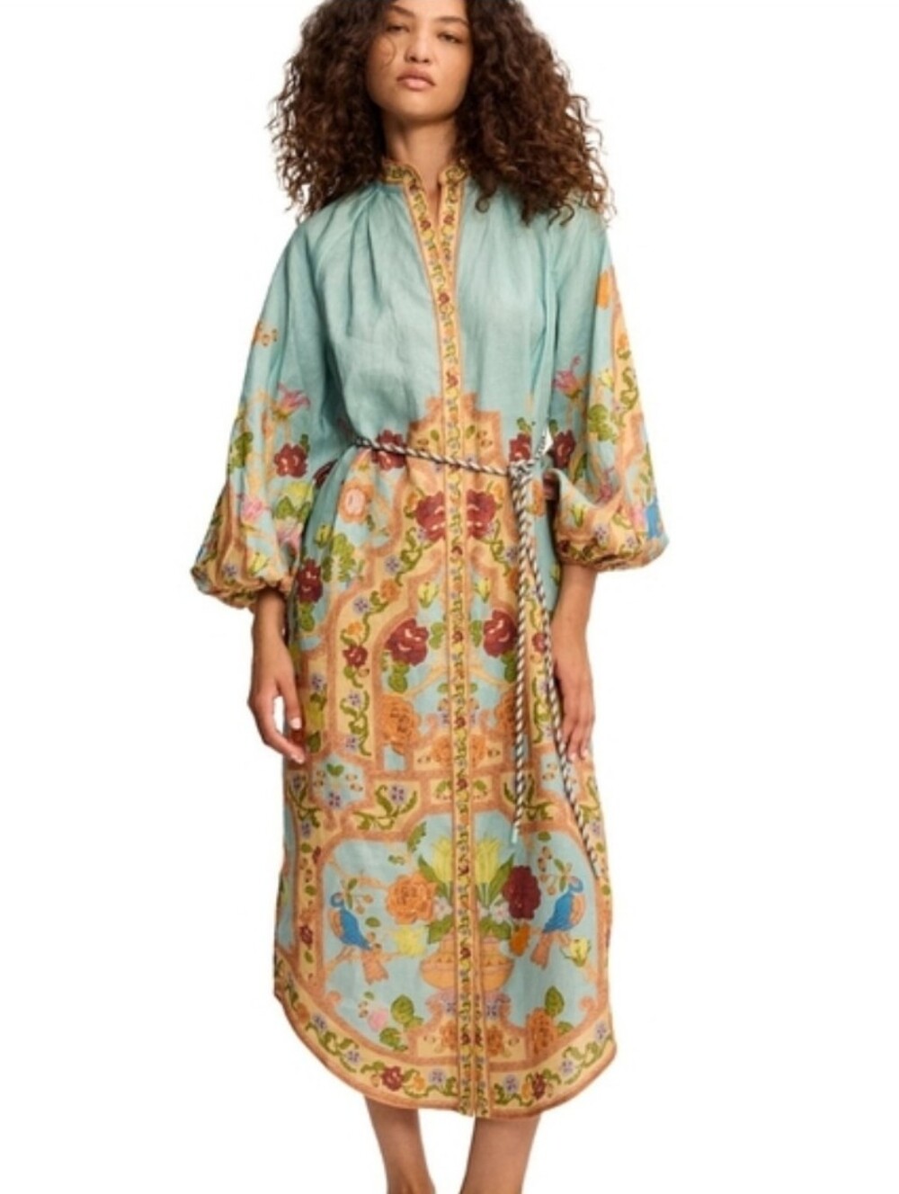 Womens's Midi Dress - Alemais 100% Linen Relax Fit Mella Shirt Dress Size US 6